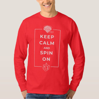 Erwachsene Langarm-Hanukkah-Shirt - "Keep Calm" T-Shirt