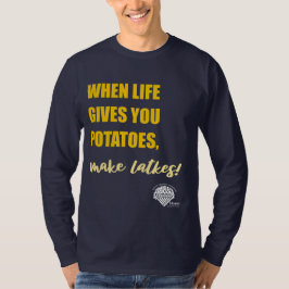 Erwachsene Langarm-Hanukkah-Shirt - "Make latkes" T-Shirt