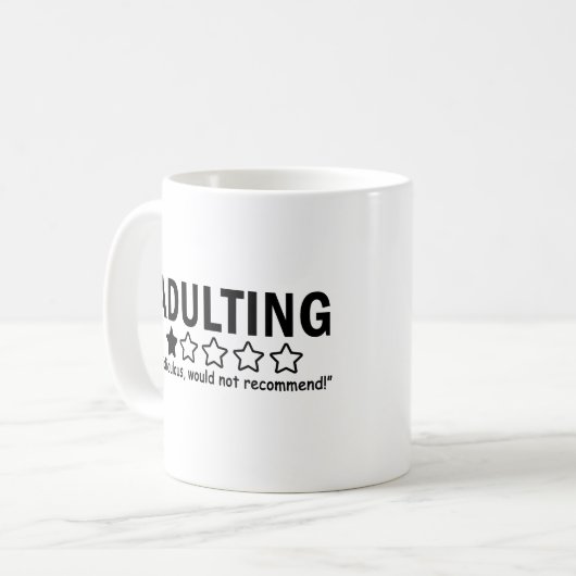 Erwachsene... Meme-Tasse Kaffeetasse (Vorderseite Links)