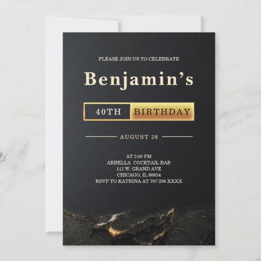 Erwachsene Mens 40. Geburtstag Party Einladung (Vorderseite)