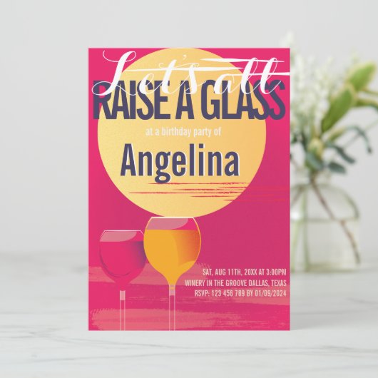 Erwachsene minimalistische Einladung zum Geburtsta (Stehend Vorderseite)