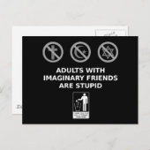 Erwachsene mit imaginären Freunden sind dumm Postkarte (Vorne/Hinten)