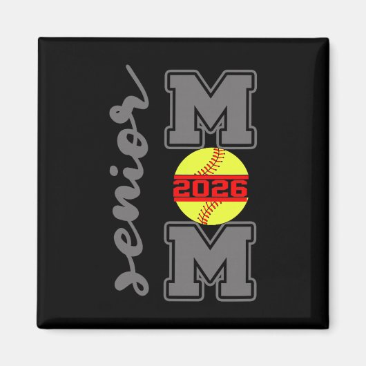 Erwachsene Mutter 2026 Softball Athletin Stolzer E Magnet (Vorne)