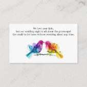 Erwachsene nur LGBTQ+ Rainbow Lovebirds Begleitkarte (Rückseite)