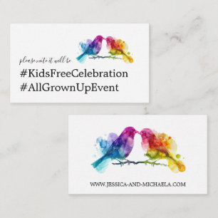 Erwachsene nur LGBTQ+ Rainbow Lovebirds Begleitkarte