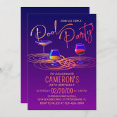 Erwachsene Pool-Party Einladung (Vorne/Hinten)