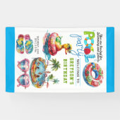 Erwachsene Pool Party Sommerstrand Geburtstag Banner (Horizontal)