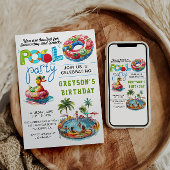 Erwachsene Pool Party Sommerstrand Geburtstag Einladung