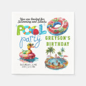 Erwachsene Pool Party Sommerstrand Geburtstag Serviette (Vorderseite)