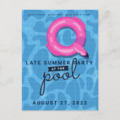 Erwachsene Pool Party Später Sommerfest Einladung Postkarte (Vorderseite)