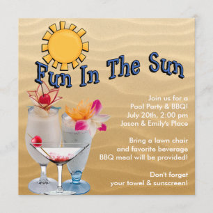 Erwachsene Pool Party und GRILLEN Einladung