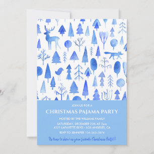 Erwachsene Pyjamaparty Einladung Schöne Wasserfarb