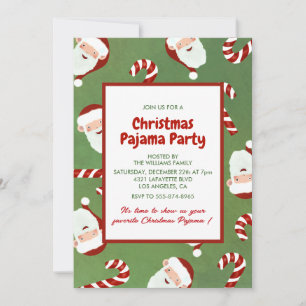Erwachsene Pyjamaparty-EinladungSüßer Weihnachtsma Einladung