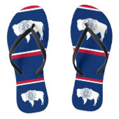 Erwachsene Schlackenbänder mit der Flagge des Wyom Badesandalen (Fußbett)