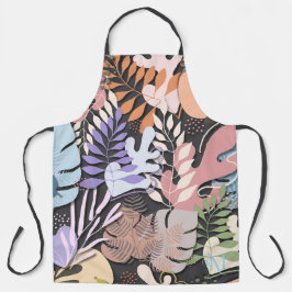 Erwachsene Schürze: Abstrakte Blätter (grau) Schürze