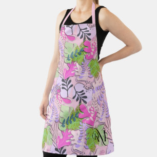 Erwachsene Schürze: Abstrakte Blätter (pink) Schürze