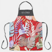 Erwachsene Schürze: Abstrakte Blätter (rot) und Te Schürze (Vorderseite)