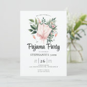 Erwachsene Sleepover Party Wildblumen 30. Geburtst Einladung (Stehend Vorderseite)