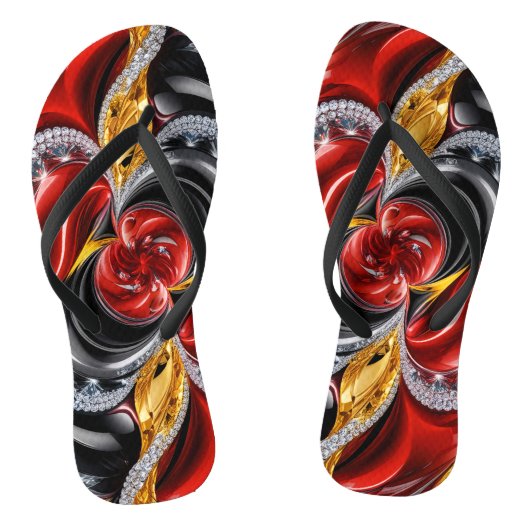 Erwachsene Slim-Gurte mit deutschen Farben Badesandalen (Fußbett)