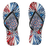 Erwachsene Slim-Gurte mit französischen Farben Badesandalen (Fußbett)