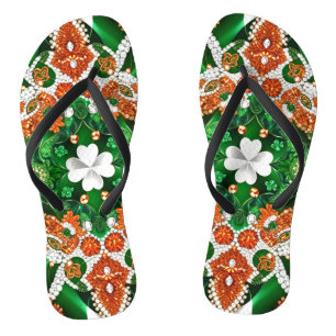 Erwachsene Slim-Gurte mit irischen Farben Badesandalen