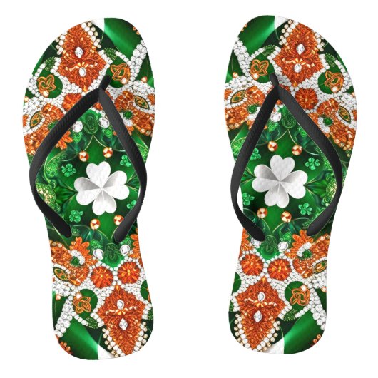 Erwachsene Slim-Gurte mit irischen Farben Badesandalen (Fußbett)