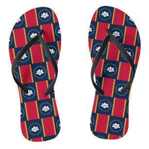 Erwachsene Slim-Riemen mit Flagge von Mississippi, Badesandalen