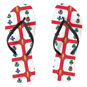 Erwachsene Slim-Sandalen mit Flagge von Montreal Badesandalen