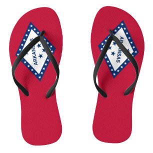 Erwachsene Slim-Schlaufen mit Flagge von Arkansas, Badesandalen