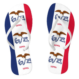 Erwachsene Slim-Straps mit Flagge von Iowa, USA Badesandalen