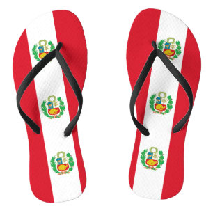 Erwachsene Slim-Straps mit Flagge von Peru Badesandalen