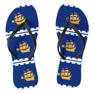 Erwachsene Slim Straps mit Flagge von Quebec City Badesandalen
