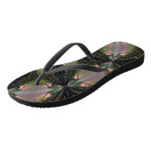 Erwachsene Slim-Straps mit lustigen grünen Außerir Badesandalen (Schrägansicht)