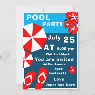 Erwachsene Sommer-Poolparty Einladung