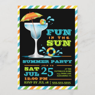 Erwachsene Spaß Sun Cocktails Sommerliche Party Ei Einladung