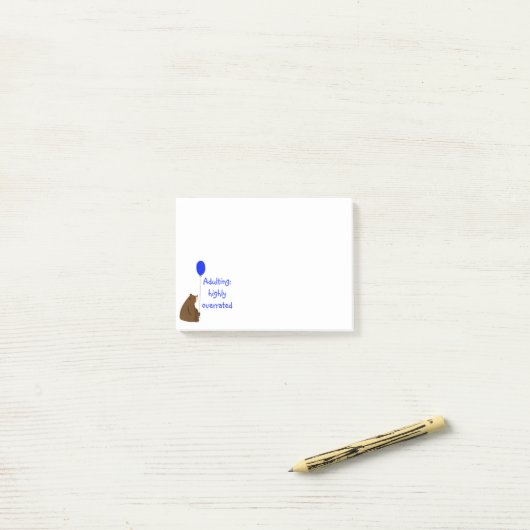 Erwachsene: stark überbewertet. Fun Balloon Bear Q Post-it Klebezettel (Auf Schreibtisch)
