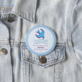 Erwachsene Taufe Taube auf blau Button (Beispiel)