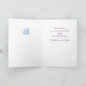 Erwachsene Taufe Taube auf blau Karte (Innenseite)