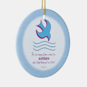 Erwachsene Taufe Taube auf blau Keramik Ornament (Rechts)