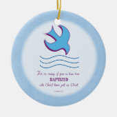 Erwachsene Taufe Taube auf blau Keramik Ornament (Vorne)