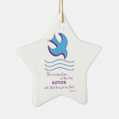 Erwachsene Taufe Taube auf blau Keramikornament (Rechts)