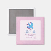 Erwachsene Tauftaube auf rosa Magnet (Vorderseite/Rückseite)