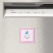 Erwachsene Tauftaube auf rosa Magnet (In Situ (Geschirrspüler))