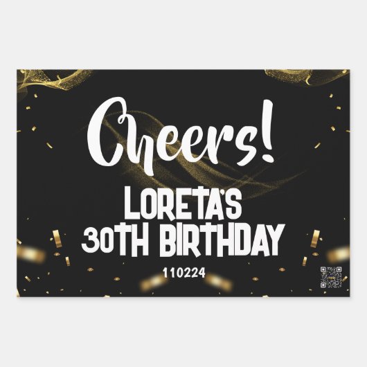 Erwachsene Überraschung Geburtstagswrapping Papier (Vorderseite)