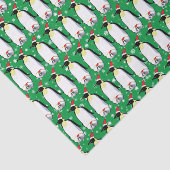 Erwachsene und Baby-Pinguin in Weihnachtsmannmütze Seidenpapier (Ausschnitt)