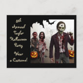 Erwachsene und Kinder Zombies Halloween-Party lädt Postkarte (Vorderseite)