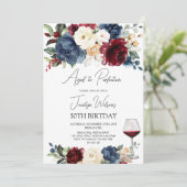 Erwachsene Wein Party Geburtstag Einladung (Stehend Vorderseite)