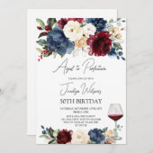 Erwachsene Wein Party Geburtstag Einladung (Vorne/Hinten)