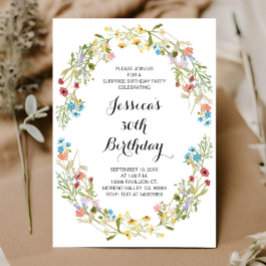 Erwachsene Wildblumen Blumengeburt jeden Alters Einladung