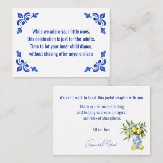 Erwachsenen-Hochzeit💙🍋 Azul & Limone Begleitkarte